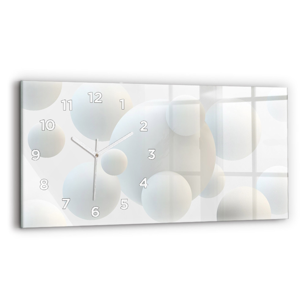 Négyszögletes üvegóra vízszintesen 60x30 Labdák absztrakt