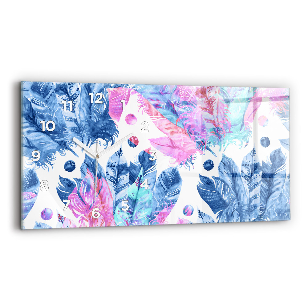 Vízszintes üvegóra 60x30 Színes tollak