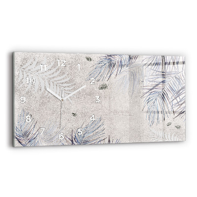 Négyszögletes üvegóra vízszintesen 60x30 Pálmalevél