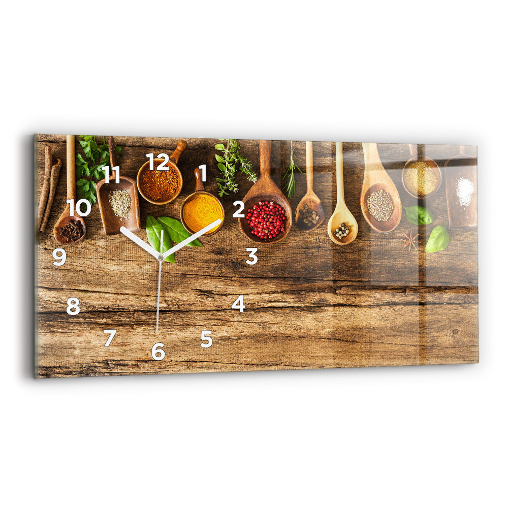 Négyszögletes üvegóra vízszintesen 60x30 Fűszeres kanalak