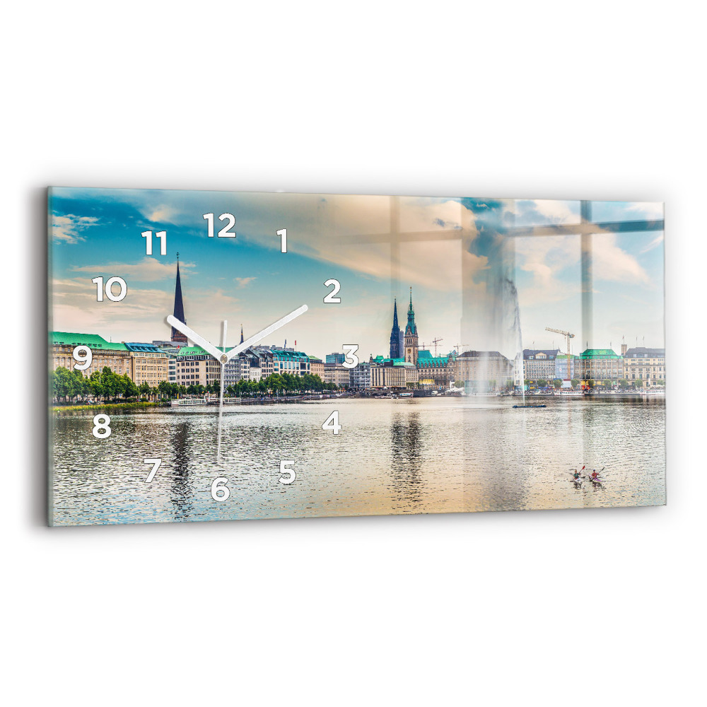 Vízszintes üvegóra 60x30 Binnenalster Hamburgban