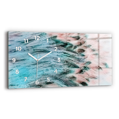 Négyszögletes üvegóra vízszintesen 60x30 Színes tollak