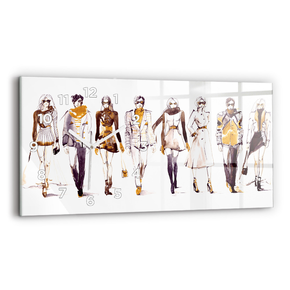 Négyszögletes üvegóra vízszintesen 60x30 Nő és férfi