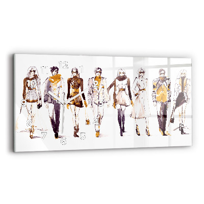 Négyszögletes üvegóra vízszintesen 60x30 Nő és férfi