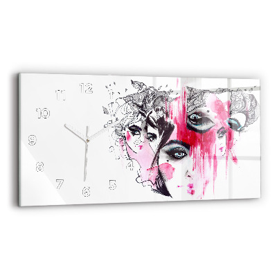 Üvegóra vízszintesen 60x30 Sok arc Absztrakt