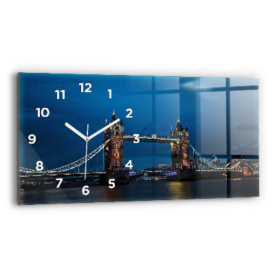 Vízszintes üvegóra 60x30 Tower Bridge London éjjel