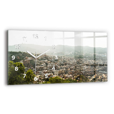 Üvegóra vízszintesen 60x30 Barcelona kilátás a Montjuicra