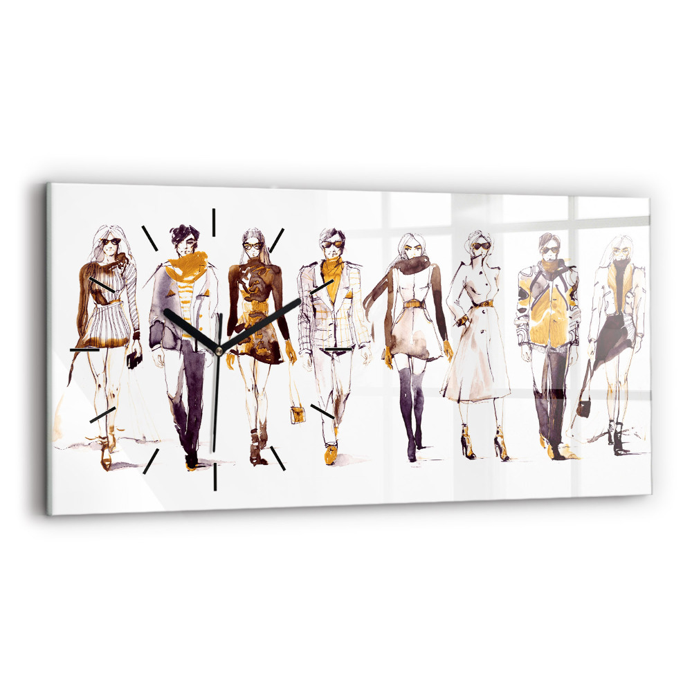 Négyszögletes üvegóra vízszintesen 60x30 Nő és férfi