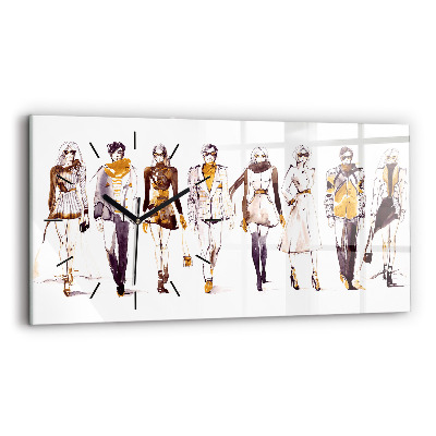 Négyszögletes üvegóra vízszintesen 60x30 Nő és férfi