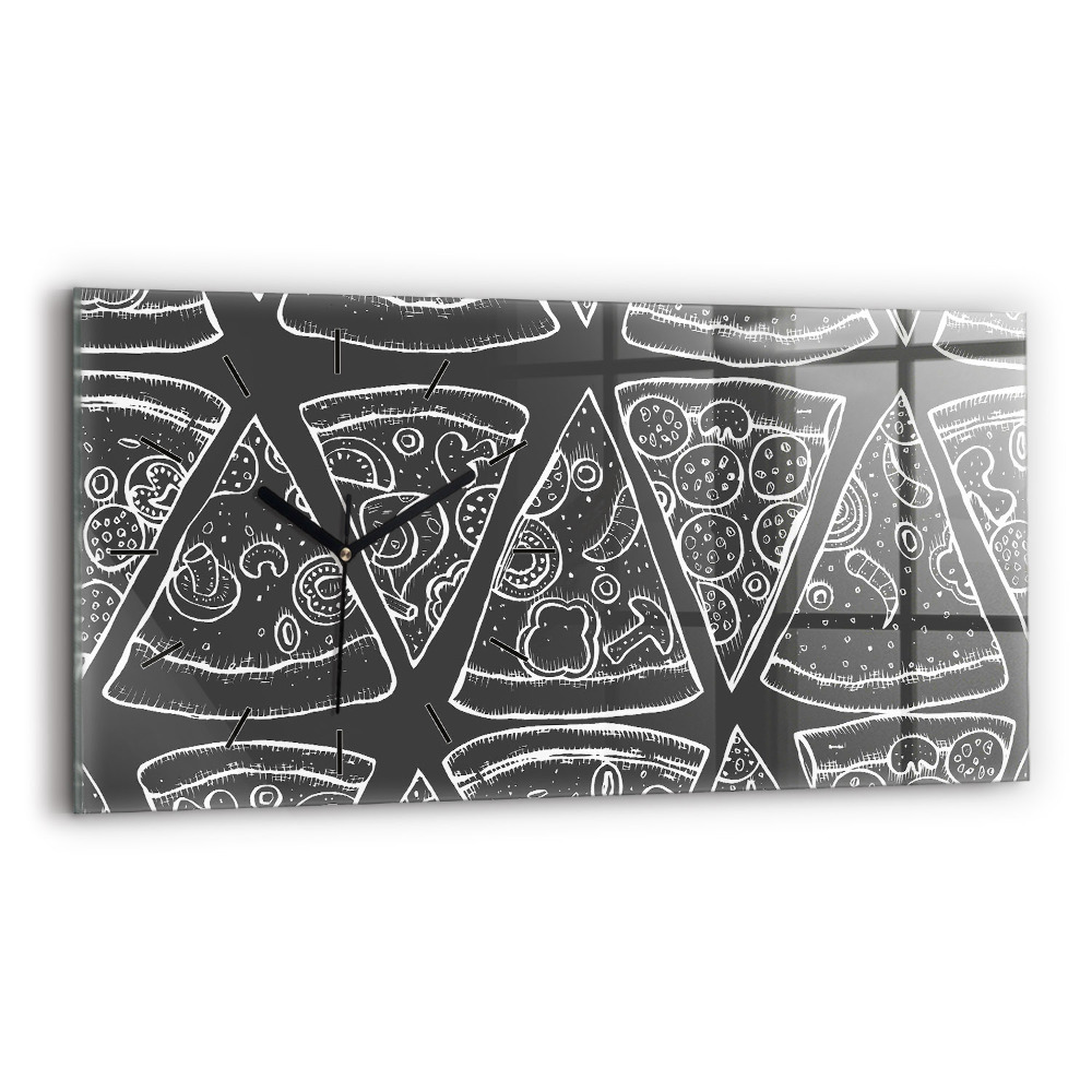 Vízszintes üvegóra 60x30 Festett pizza