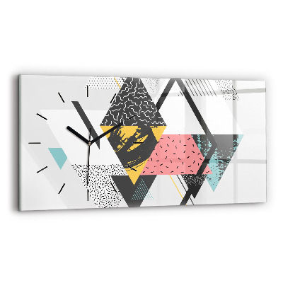 Négyszögletes üvegóra vízszintesen 60x30 Geometrikus minta