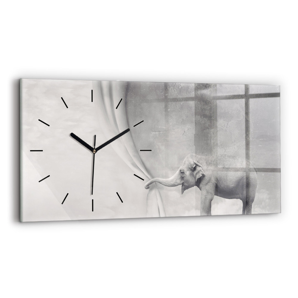 Vízszintes üvegóra 60x30 Elefánt