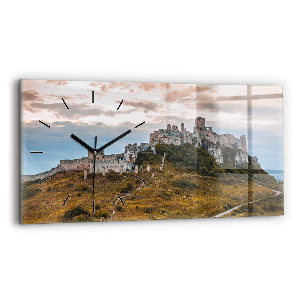 Négyszögletes üvegóra vízszintesen 60x30 Szepesi vár Szlovákiában