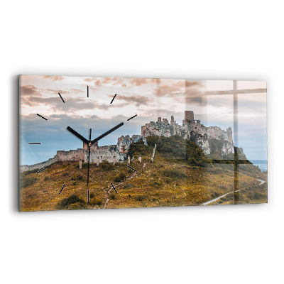 Négyszögletes üvegóra vízszintesen 60x30 Szepesi vár Szlovákiában