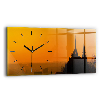 Négyszögletes üvegóra vízszintesen 60x30 A brünni székesegyház látképe