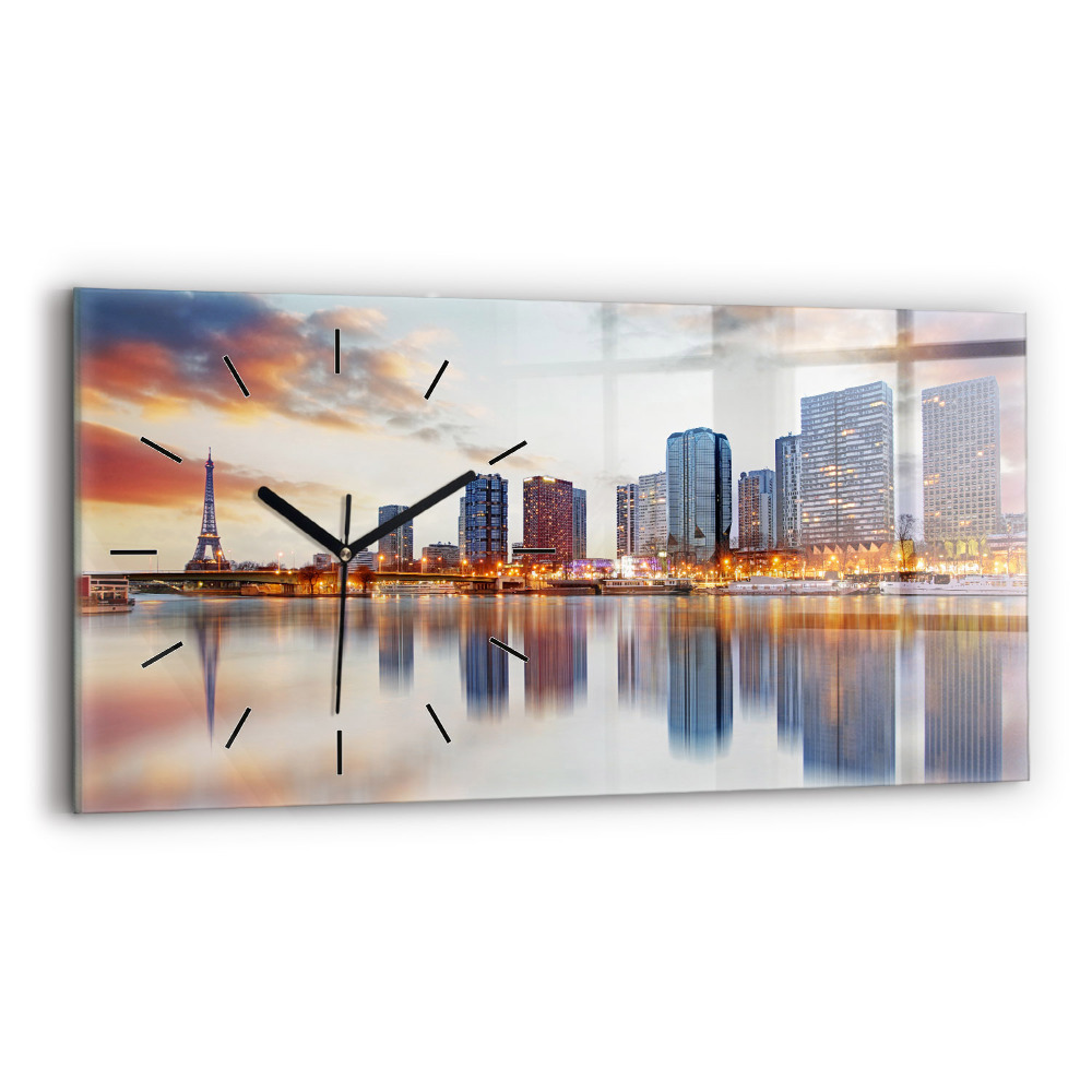 Vízszintes üvegóra 60x30 Panoráma az Eiffel-toronnyal