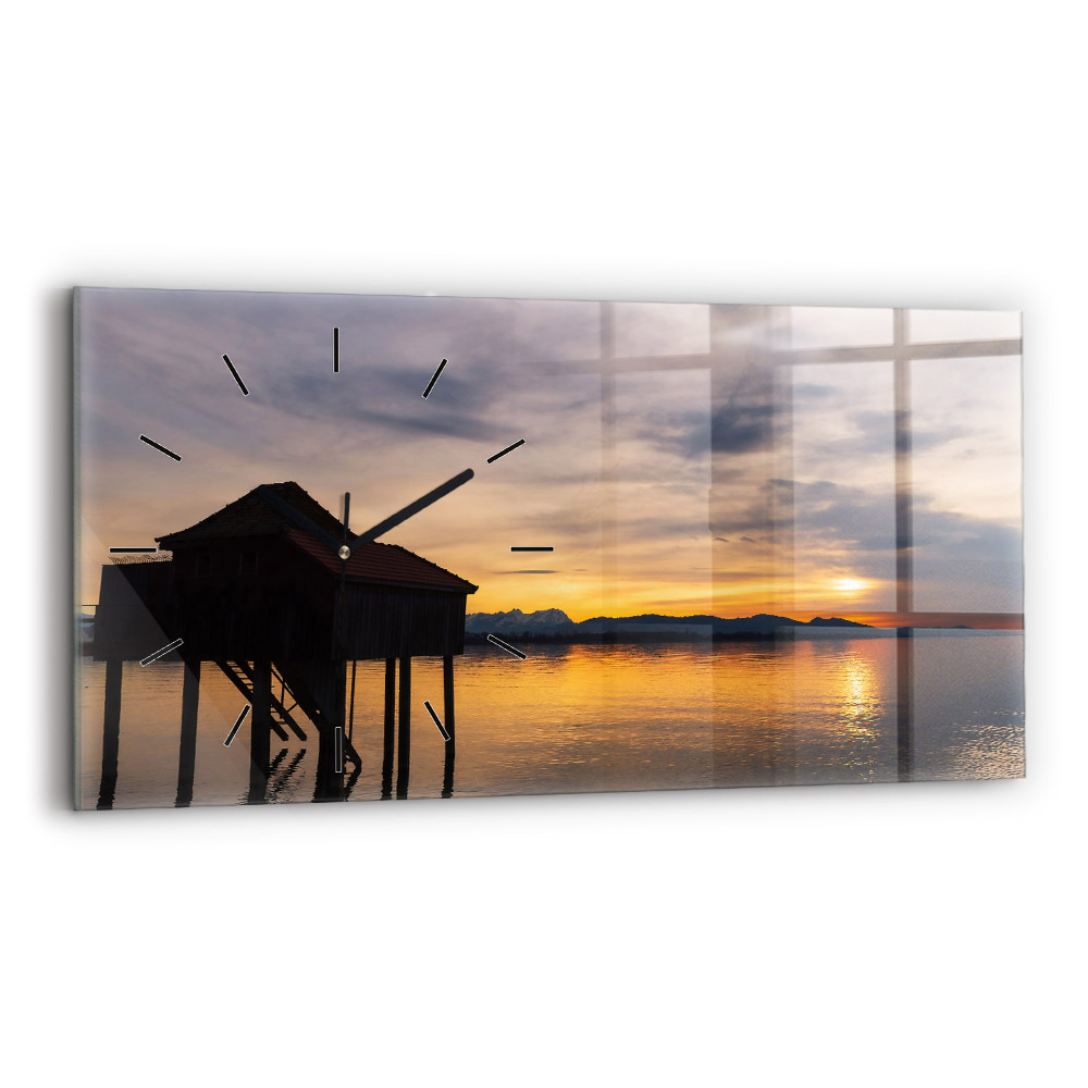 Üvegóra vízszintesen 60x30 Naplemente egy tó felett