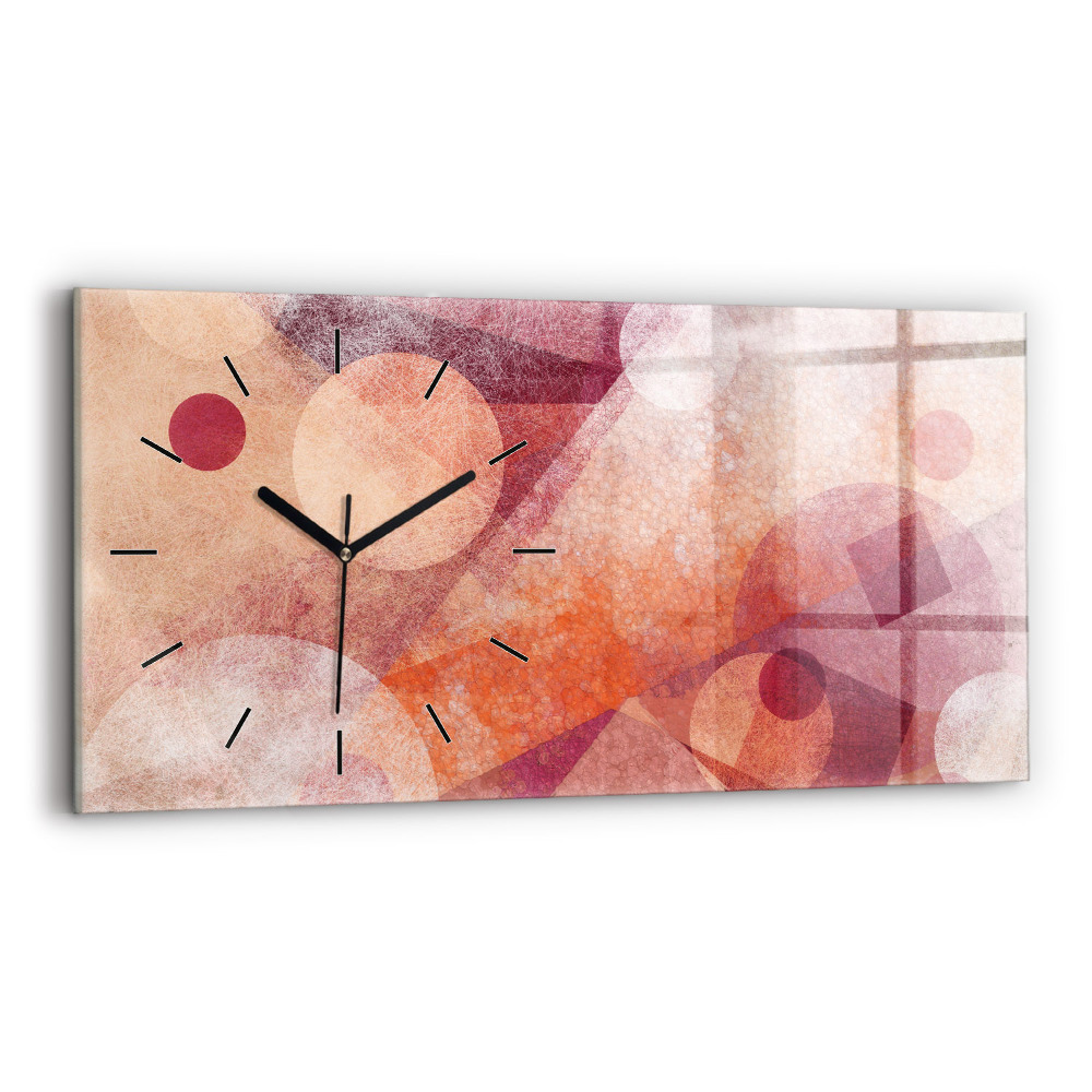Négyszögletes üvegóra vízszintesen 60x30 Geometrikus absztrakció