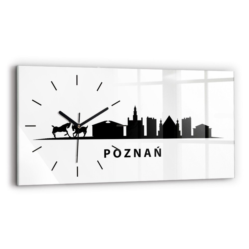 Vízszintes üvegóra 60x30 Poznani égbolt grafika