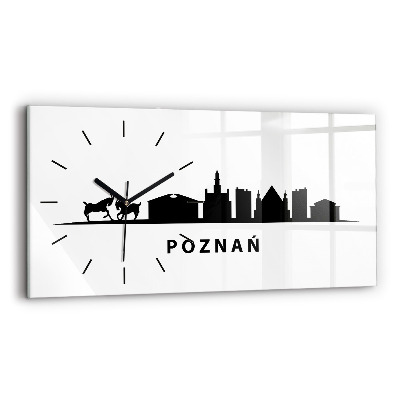 Vízszintes üvegóra 60x30 Poznani égbolt grafika