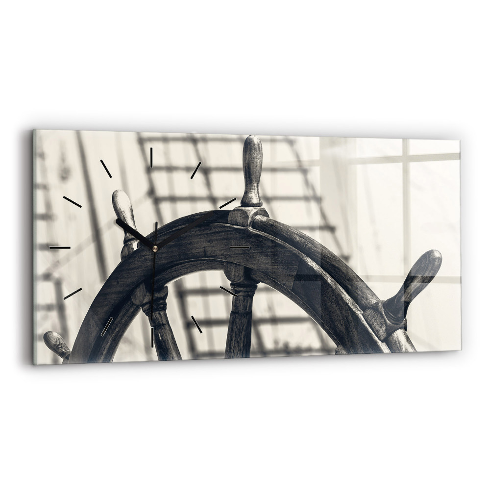 Négyszögletes üvegóra vízszintesen 60x30 Ősi hajó