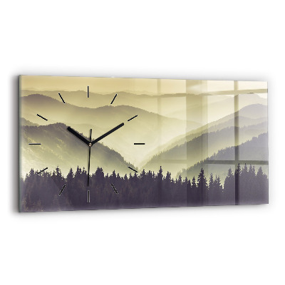 Négyszögletes üvegóra vízszintesen 60x30 Ködös hegyi lejtők