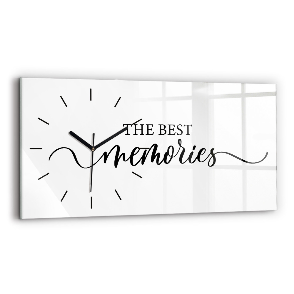 Vízszintes üvegóra 60x30 Emlékek felirat