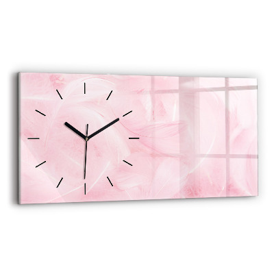 Négyszögletes üvegóra vízszintesen 60x30 Tollak absztrakt