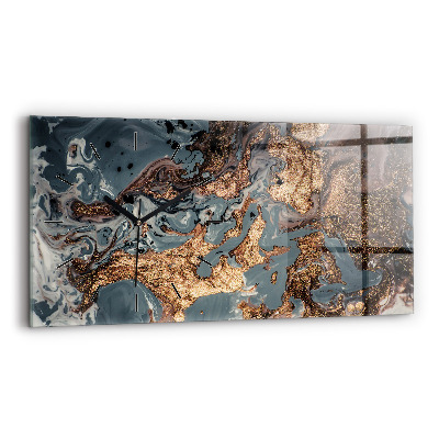 Vízszintes üvegóra 60x30 Márvány művészet absztrakt