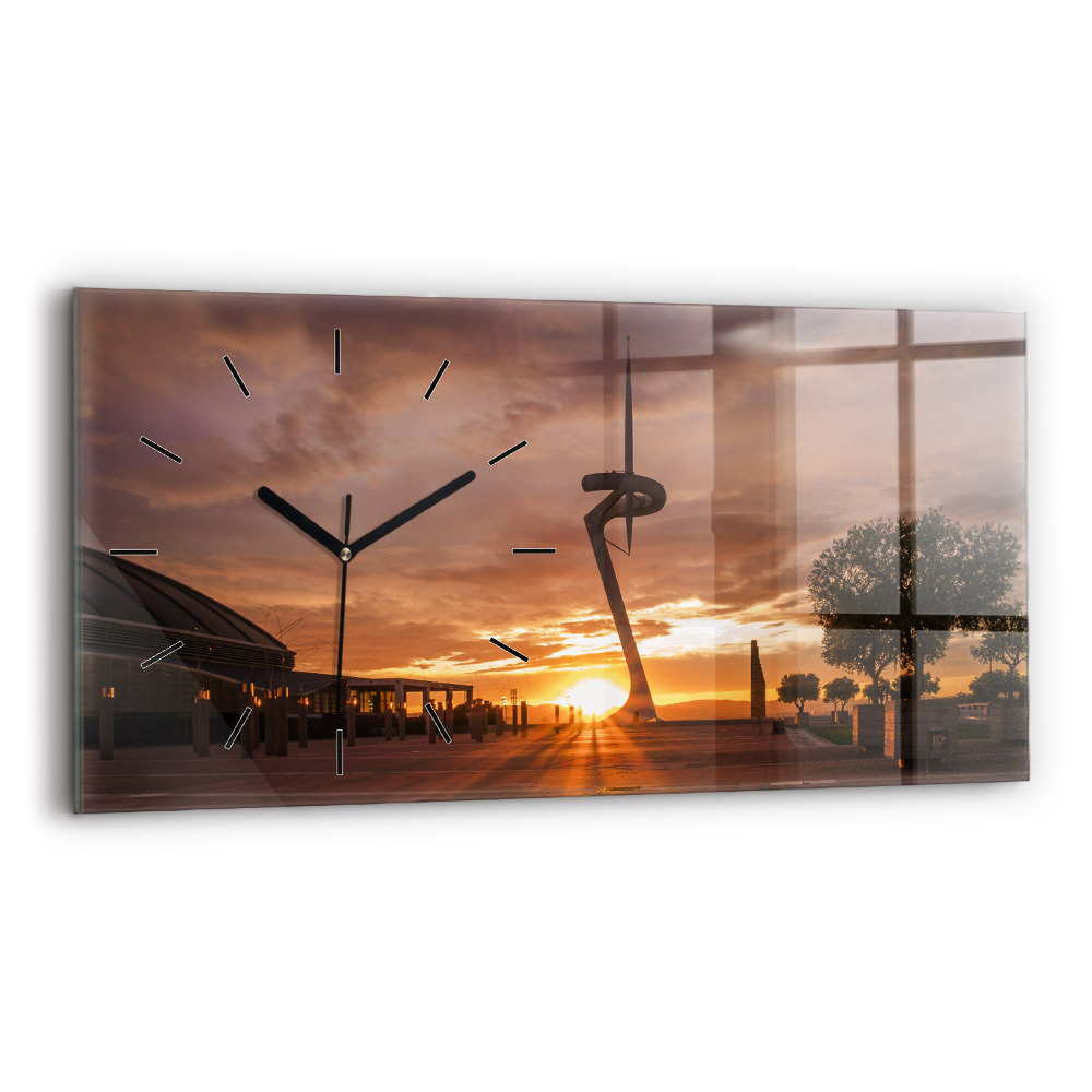 Négyszögletes üvegóra vízszintesen 60x30 Barcelona Olimpiai Park