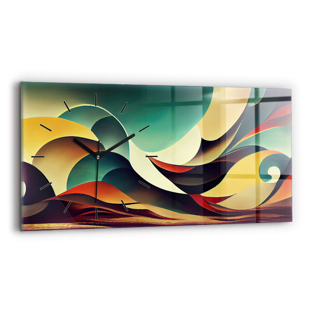 Vízszintes üvegóra 60x30 Absztrakt vonalak háttér