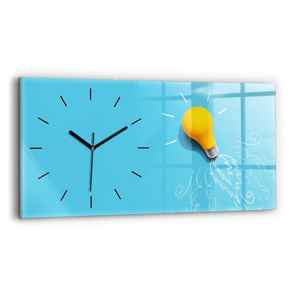 Vízszintes üvegóra 60x30 Villanykörte rajz