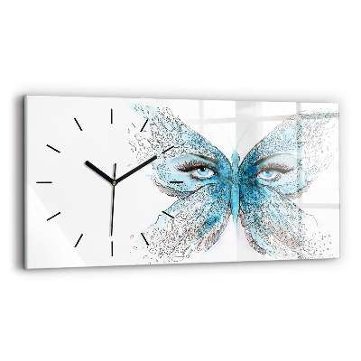 Négyszögletes üvegóra vízszintesen 60x30 Pillangó alakú arc