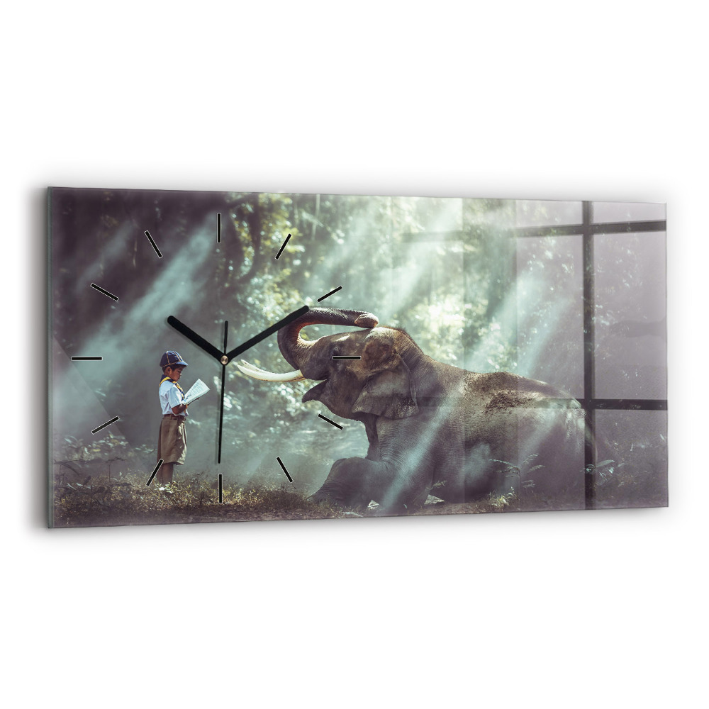 Vízszintes üvegóra 60x30 Könyvet olvasó fiú