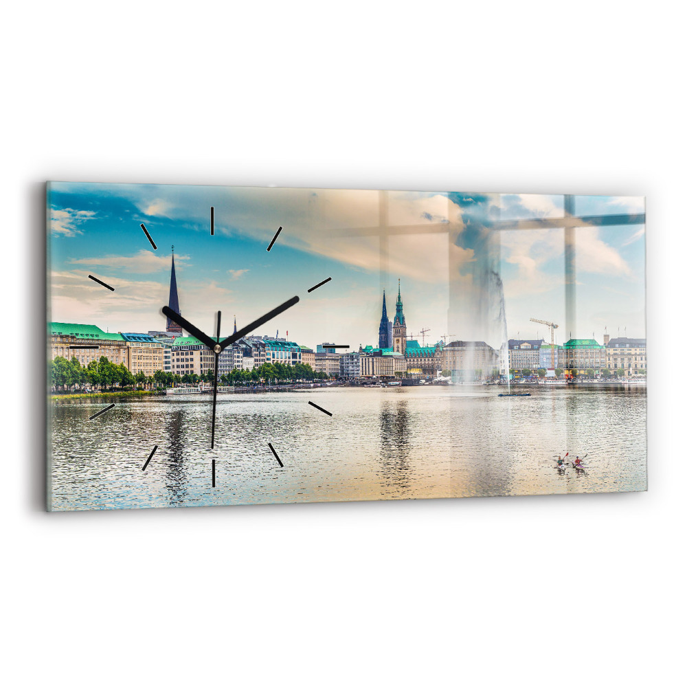 Vízszintes üvegóra 60x30 Binnenalster Hamburgban