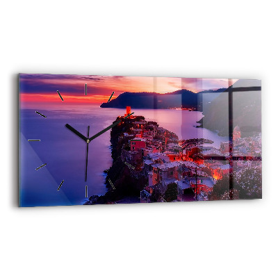 Négyszögletes üvegóra vízszintesen 60x30 Emlékek felirat