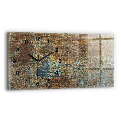 Négyszögletes üvegóra vízszintesen 60x30 Régi fém textúrája