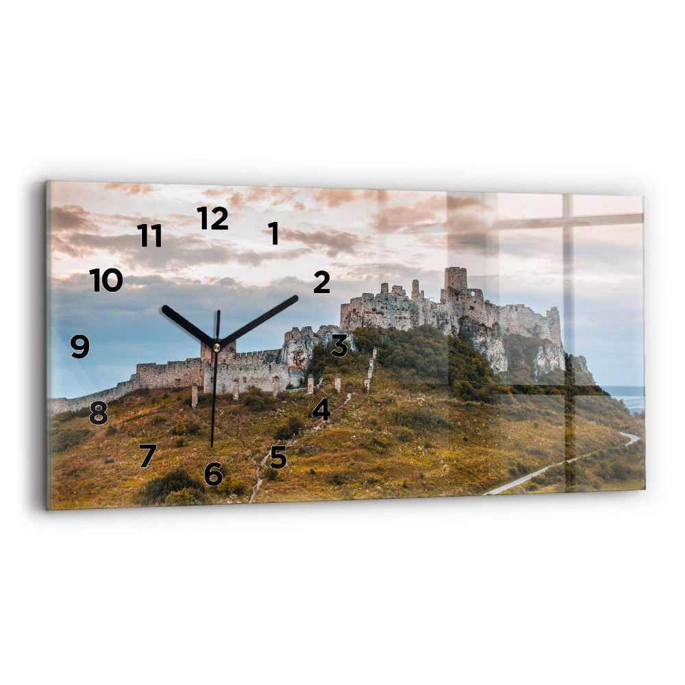 Négyszögletes üvegóra vízszintesen 60x30 Szepesi vár Szlovákiában