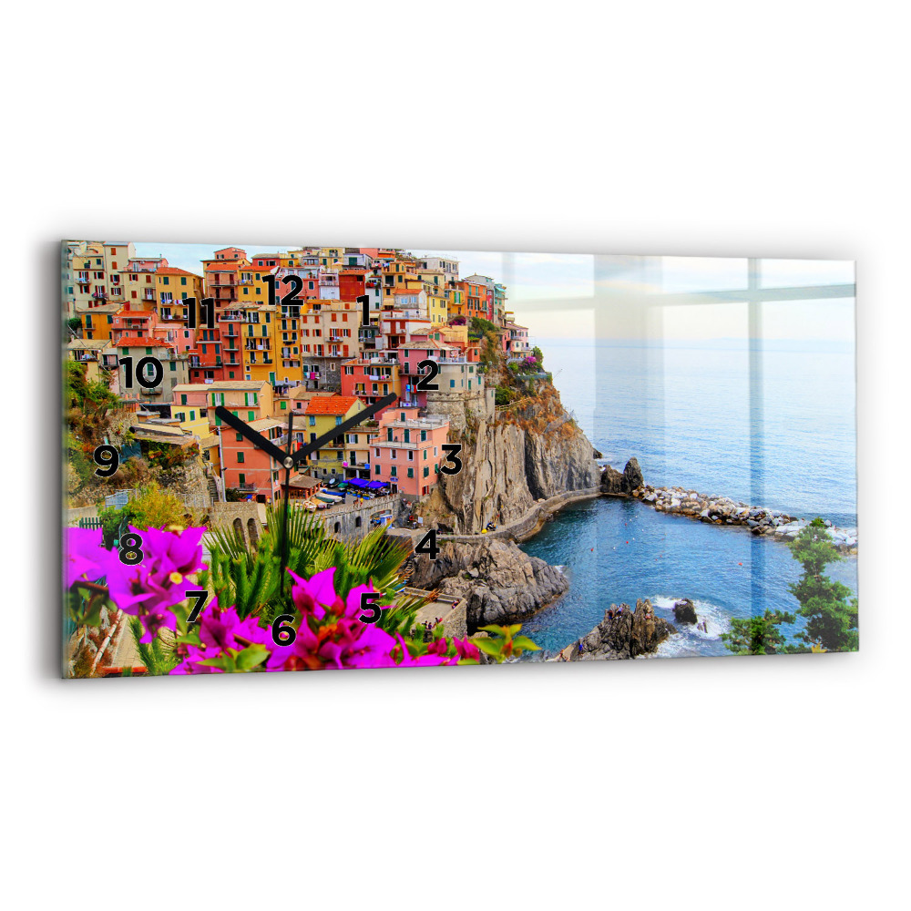 Négyszögletes üvegóra vízszintesen 60x30 Cinque Terre partja