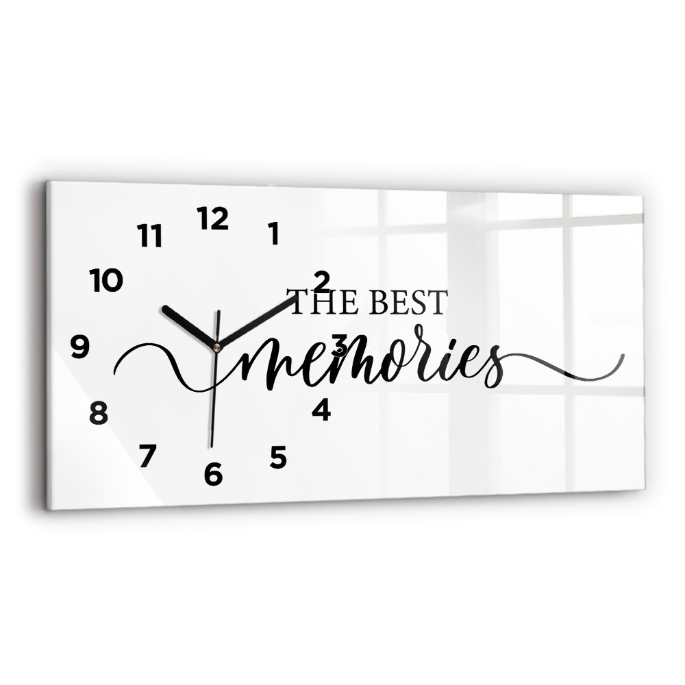 Vízszintes üvegóra 60x30 Emlékek felirat
