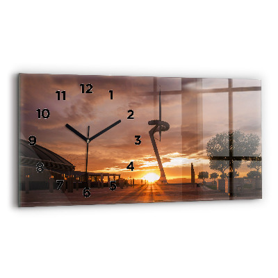 Négyszögletes üvegóra vízszintesen 60x30 Barcelona Olimpiai Park