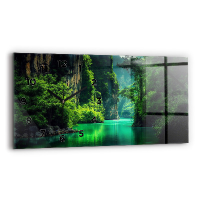 Négyszögletes üvegóra vízszintesen 60x30 Természeti táj Thaiföldön