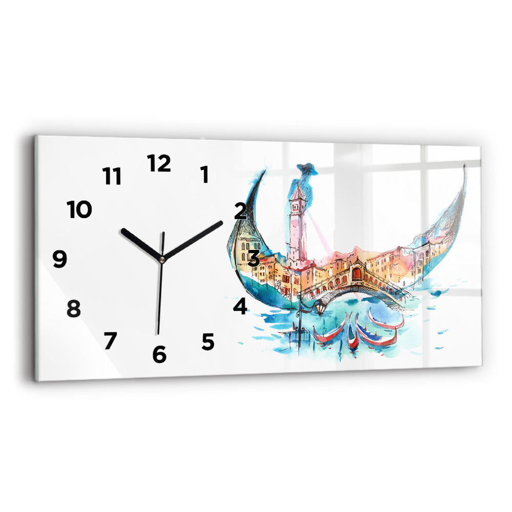 Négyszögletes üvegóra vízszintesen 60x30 Olaszország - A velencei gondola