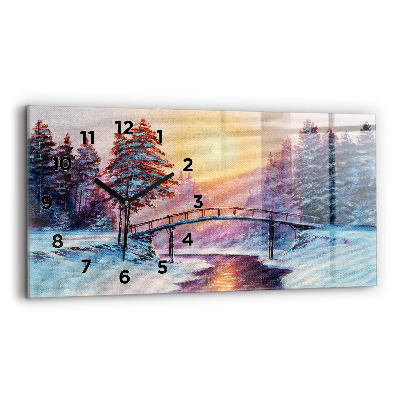 Üvegóra vízszintesen 60x30 Karácsonyfa és híd