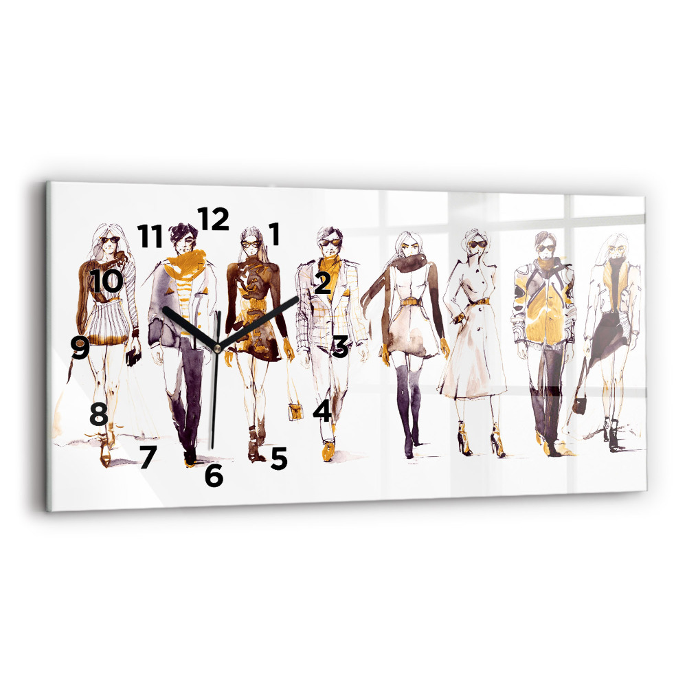 Négyszögletes üvegóra vízszintesen 60x30 Nő és férfi