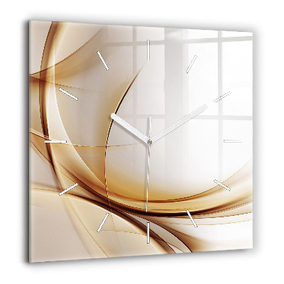 Négyzetes üvegóra 60x60 Arany absztrakció