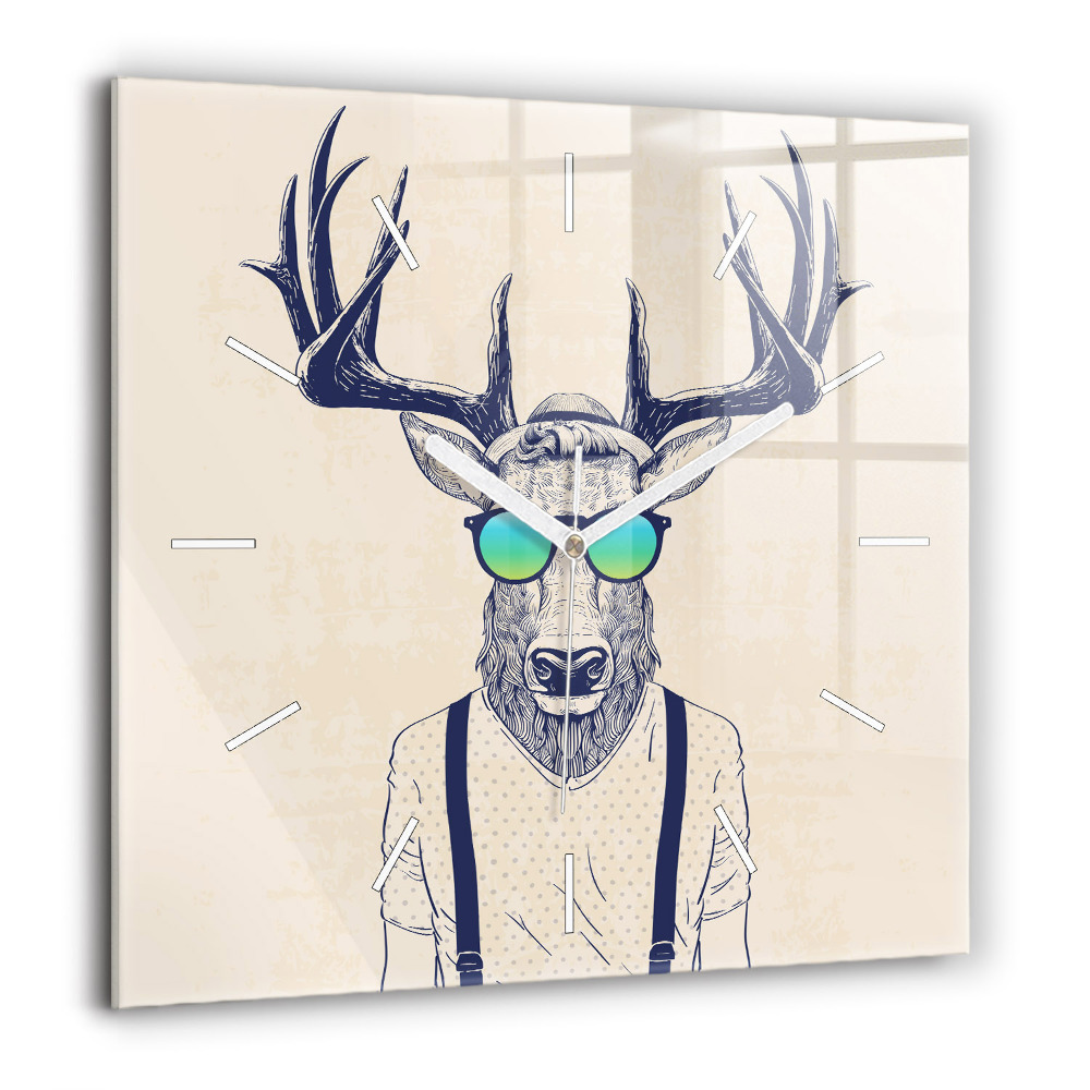 Szögletes fali üvegóra 60x60 Absztrakt szarvas