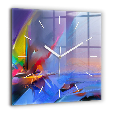 Négyzetes üvegóra 60x60 Tengeri táj