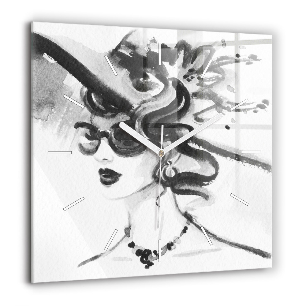 Szögletes üvegóra 60x60 Divatos nő