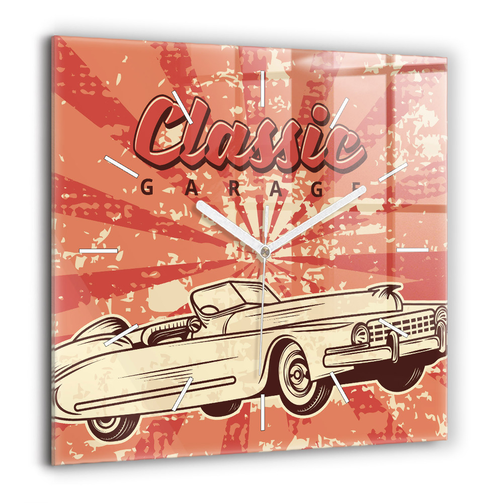 Négyzetes üvegóra 60x60 Vintage Retro autó